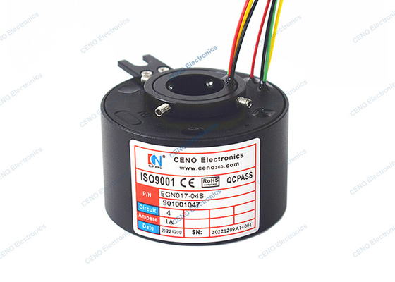 Endüstri Uygulaması İçin 4 Devre Sinyali Kayma Halkası 600rpm 17mm Delikten