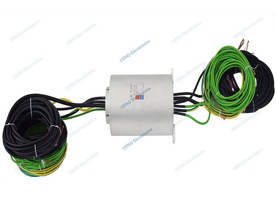 IP67 su geçirmez kayma halkası Ethernet sinyali ile döner elektrik bağlantısı İç çapı Ø50mm