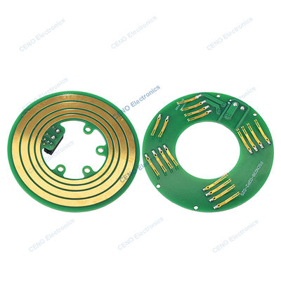 38 mm PCB tarzı Pancake Slip Ring elektrik enerjisi ve robotik için CAN sinyali ile