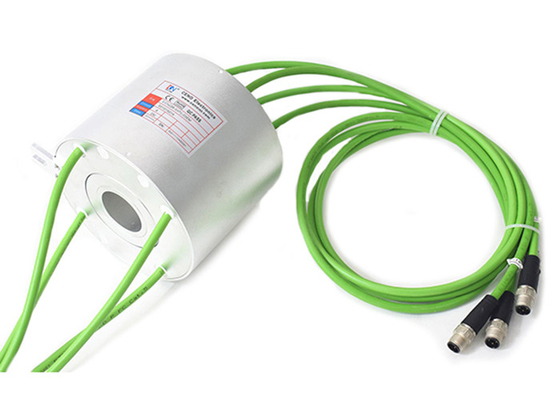 38.1mm İç Delik 100M Ethernet Kayma Halkaları İçi boş mil döner toplayıcı